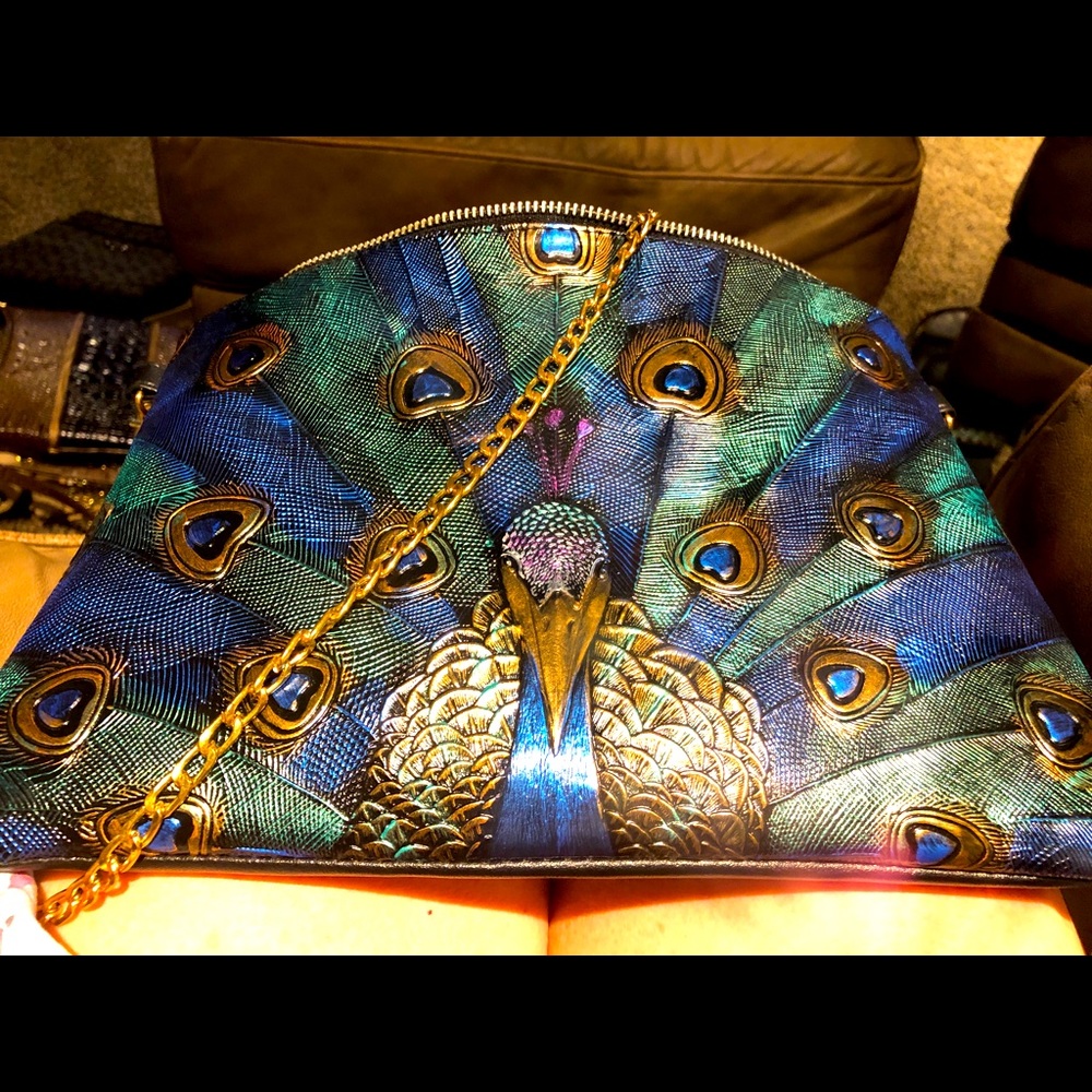 Beautiful peacock with full fan and colors..